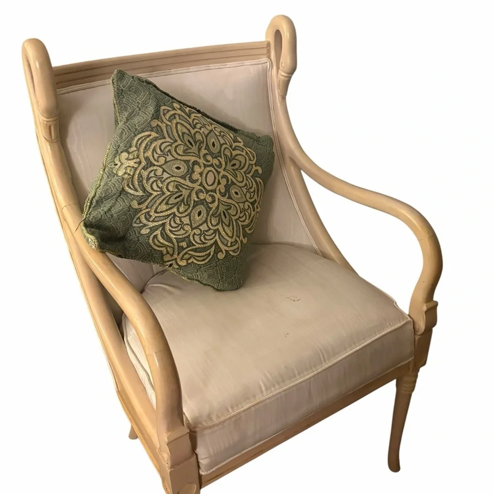Green & Gold Decorative Throw Pillow Embroidered Medallion